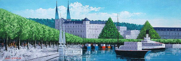 サイズWF6：肉筆油絵：絵寸約820X318mm 仕様・肉筆油絵（キャンバス地、木枠付き）・額縁も必要な場合、額縁メーカーからの直送となります。お客様の方で絵と額縁をセットしていただく事になります。こちらから額縁をお選びください。（額代別途...