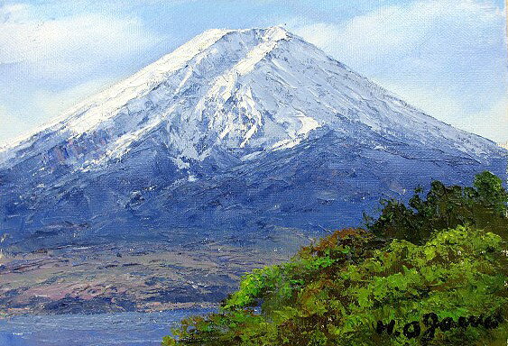 油彩画 洋画 (油絵額縁付きで納品対応可) M15号 「富士山」 小川 久雄