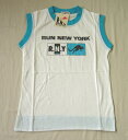 洋服 RUN　NEW　YORK 　ノースリTシャツ白/ブルー　130-新品-