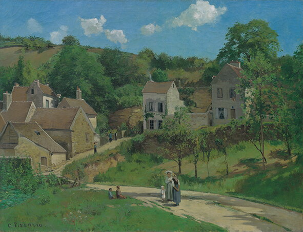 絵画 複製名画 キャンバスアート 世界の名画シリーズ ピサロ 「エルミタージュの丘」 サイズ SM 〜 12号