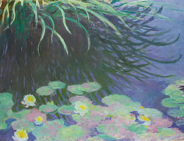 絵画 複製名画 キャンバスアート 世界の名画シリーズ クロード・モネ 「睡蓮と水面に映る草」 サイズ 10号