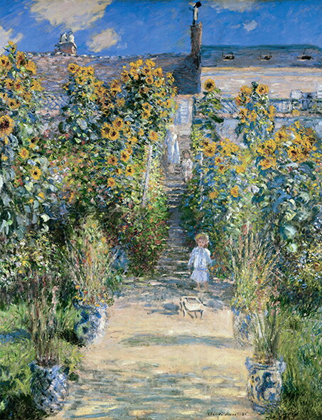 絵画 複製名画 キャンバスアート 世界の名画シリーズ クロード・モネ 「ヴェトゥイユのモネ庭園」 サイズ 6号