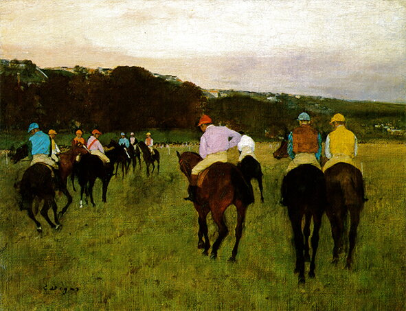 絵画 複製名画 キャンバスアート 世界の名画シリーズ エドガー・ドガ 「ロングシャムの競走馬」 サイズ 15号
