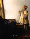 絵画 複製名画 キャンバスアート 世界の名画シリーズ ヨハネス・フェルメール 「 真珠のネックレスを持つ女性 」 サイズ SM ~ 10号