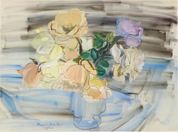 絵画 複製名画 キャンバスアート 世界の名画シリーズ ラウル・デュフィ 「 バラの花瓶 」 サイズ 6号