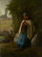 絵画 複製名画 キャンバスアート 世界の名画シリーズ ミレー 「 木陰に座る羊飼いの娘 」 サイズ 10号