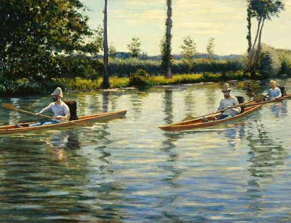 絵画 複製名画 キャンバスアート 世界の名画シリーズ グスタフ・カユボート 「 エレス、カヌー 」 サイズ SM 〜 6号