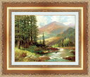 絵画 額縁付き 複製名画 世界の名画シリーズ ロバート・ウッド 「 山と川の風景 」 サイズ SM 〜 15号