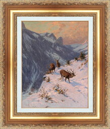 絵画 額縁付き 複製名画 世界の名画シリーズ ティーレ 「 冬の鹿 」 サイズ 20号