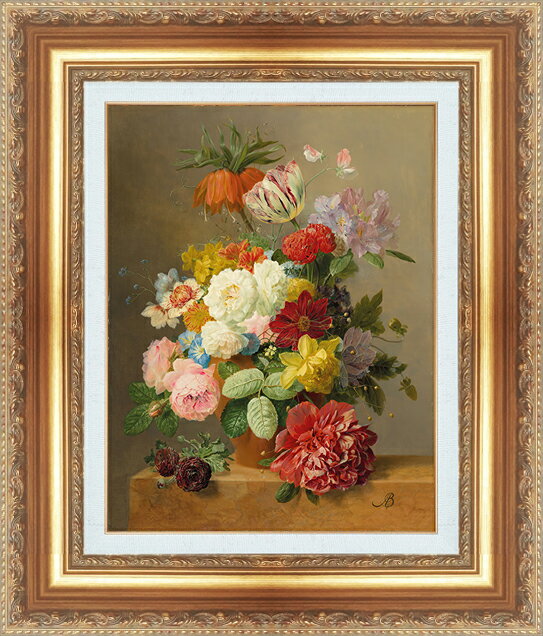 絵画 額縁付き 複製名画 世界の名画シリーズ アーノルダス・ブロエマース 「 静物 」 サイズ SM 〜 12号