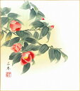 誕生花色紙(誕生花 風水四季花)中村 千春作画「椿(12月)」 色紙寸法24.2X27.2cm