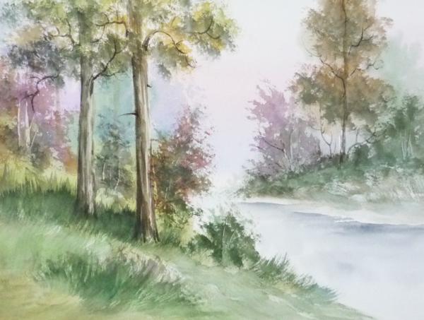 絵画 水彩画 「風景」 -L2 -新品-特価品