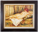 絵画 額装 名画 複製画 F6 ルノアール 「後姿の横たわる裸婦」TO -KL02BR-新品