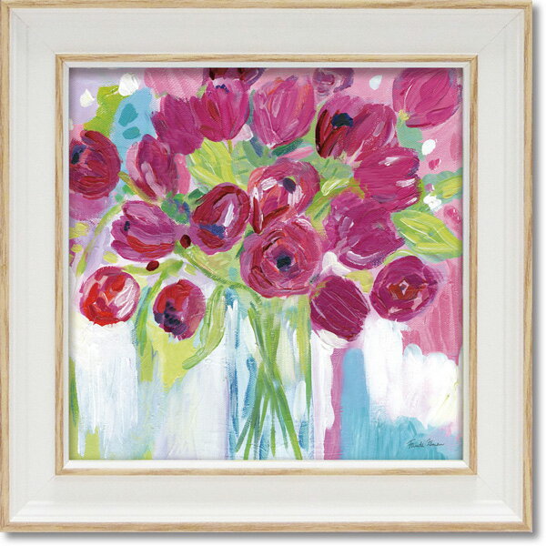 絵画 ミニゲル アートフレーム ファリダ ザマン「ジョイフル チューリップ」 FZ-02015-新品