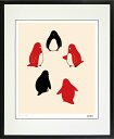 絵画 額装 デジタル版画 MEOMEO 作 「久しぶりの会合」 四ツ切サイズ -新品