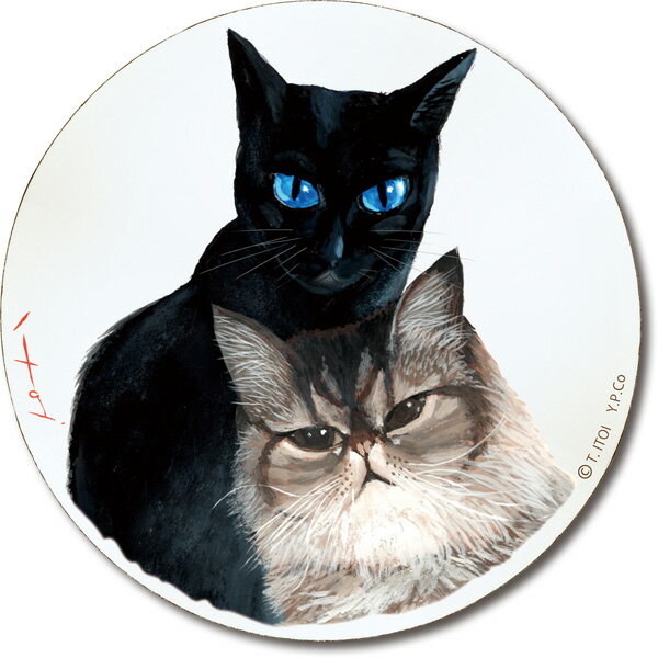 絵画 糸井 忠晴 木製ラウンドアート 「ブルーアイズ (Lサイズ)」 IT-01516 -新品