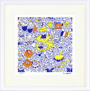 絵画 額装 デジタル版画 ai sayama 作 「Life with Cheese」 300角(300×300mm)サイズ -新品