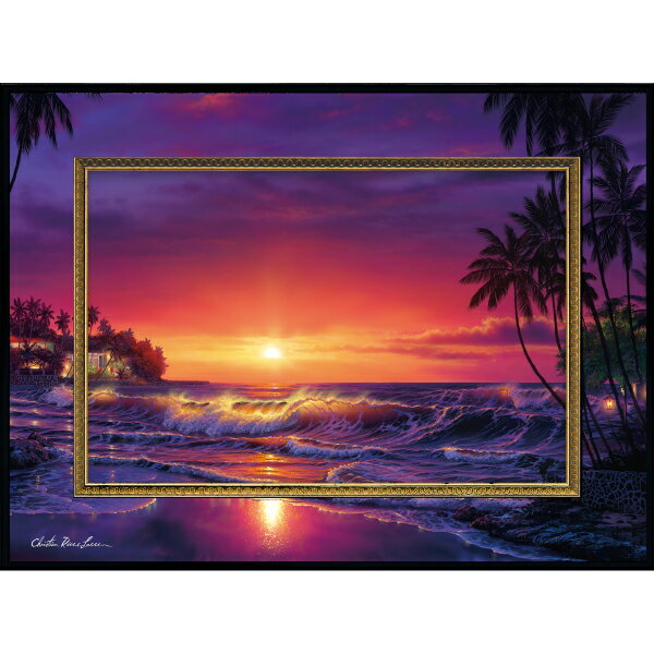 絵画 額縁付き クリスチャン・リース・ラッセン ビッグアート「アンバー ドーン（Mサイズ）」 CL-08018 -新品