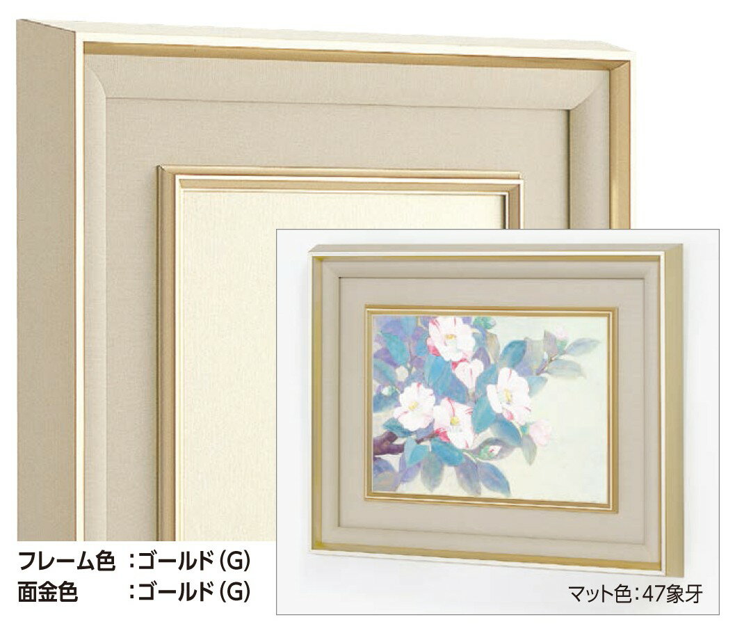和額縁 アルミフレーム W-47 ゴールド サイズP25 ゴールド