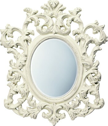 インテリア 鏡 壁掛け グレース アート ミラー「アルゴス（アンティークホワイト）」 GM-30011 -新品