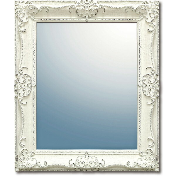 インテリア 鏡 壁掛け グレース アート ミラー アーサーL アンティークホワイト GM-08017 -新品