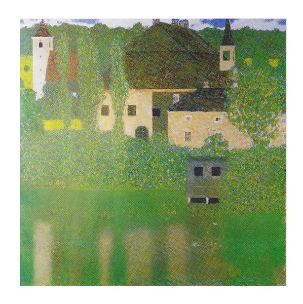 絵画 名画 複製画 フレーム 額縁付 グスタフ・クリムト 「水辺の城」 F8号 世界の名画シリーズ