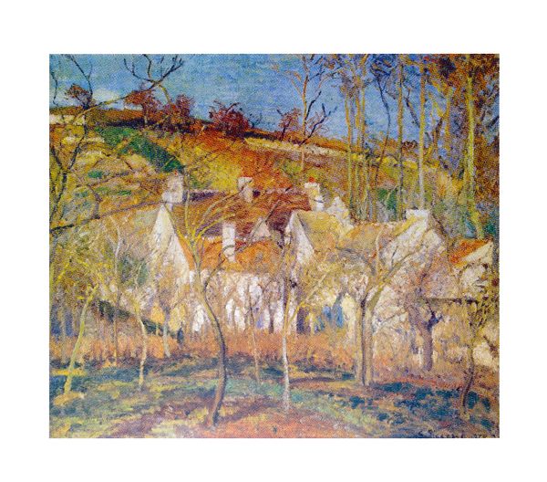 絵画 名画 複製画 フレーム 額縁付 カミーユ・ピサロ 「赤い屋根」 F8号 世界の名画シリーズ