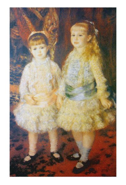 絵画 名画 複製画 フレーム 額縁付 ピエール・オーギュスト・ルノワール 「ばら色と青」 P10号 世界の名画シリーズ