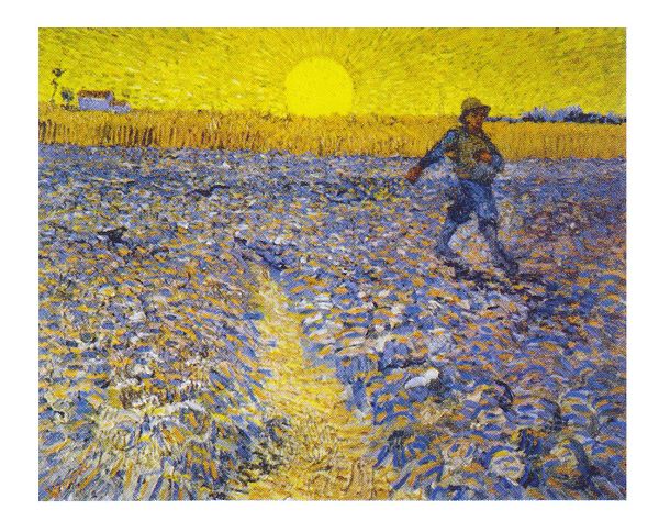 絵画 名画 複製画 フレーム 額縁付 ヴィンセント・ヴァン・ゴッホ 「種播く人」 P10号 世界の名画シリ..