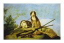 絵画 名画 複製画 フレーム 額縁付 フランシスコ・デ・ゴヤ 「猟犬と狩猟具」 M12号 世界の名画シリーズ プリハード