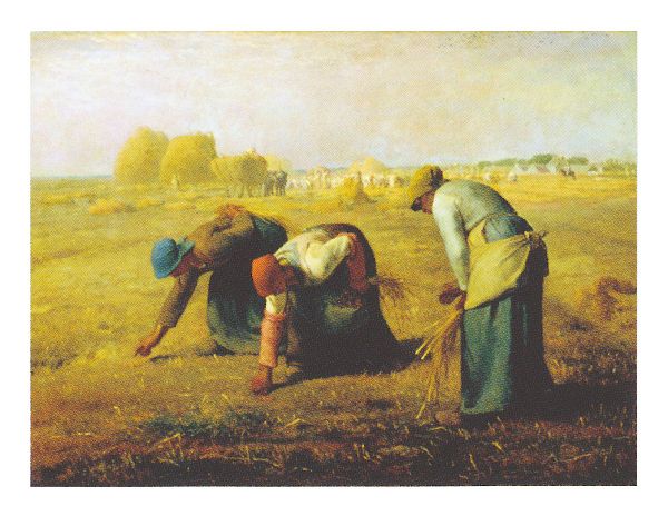 絵画 名画 複製画 フレーム 額縁付 ジャン・フランソワ・ミレー 「落穂拾い」 P15号 世界の名画シリーズ