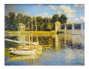 絵画 名画 複製画 フレーム 額縁付 クロード・モネ 「アルジャントューユの橋」 P15号 世界の名画シリーズ プリハード