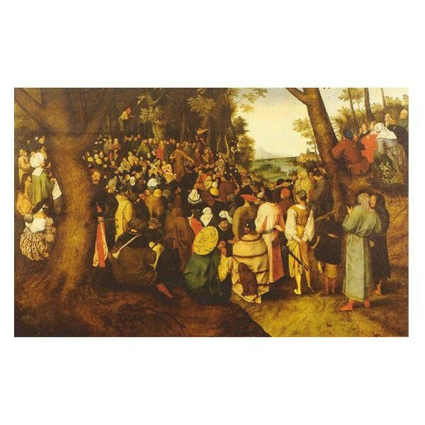 絵画 名画 複製画 フレーム 額縁付 ピーテル・ブリューゲル 「洗礼者ヨハネの説教」 35号 世界の名画シリーズ