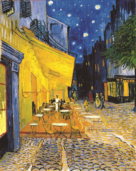 絵画 世界の名画 複製画 額縁付 (MJ108N-G) ヴィンセント・ヴァン・ゴッホ 「夜のカフェテラス」 3号 〜 お買い得サイズ：F8号 P10号