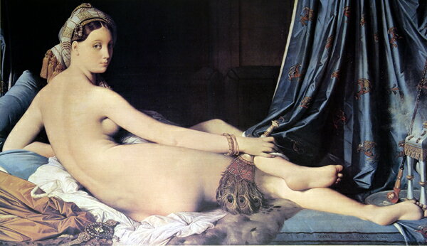 絵画 名画 複製画 額縁付(MJ108N-G) ドミニク・アングル 「ラ・グランド・オダリスク」 3号 〜 お買い得サイズ：M20C号