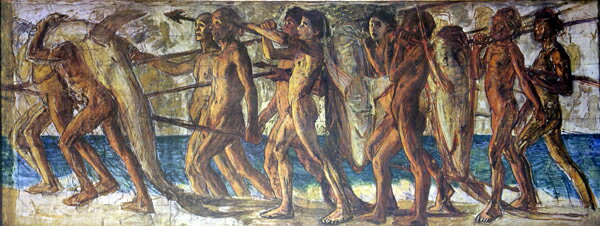 絵画 名画 複製画 フレーム 額縁付 青木繁 「海の幸」 3号 〜 お買い得サイズ：特寸のサムネイル