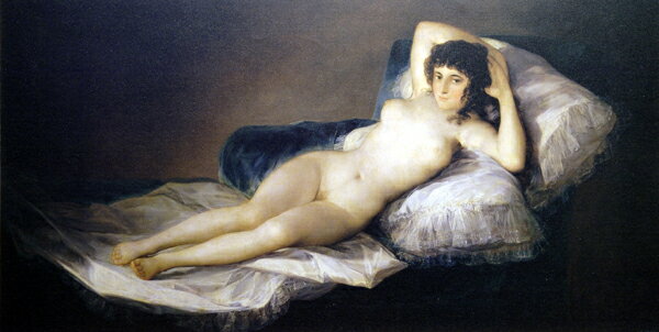 絵画 名画 複製画 額縁付(MJ108N-G) フランシスコ・デ・ゴヤ 「裸のマハ」 3号 〜 お買い得サイズ：M20..