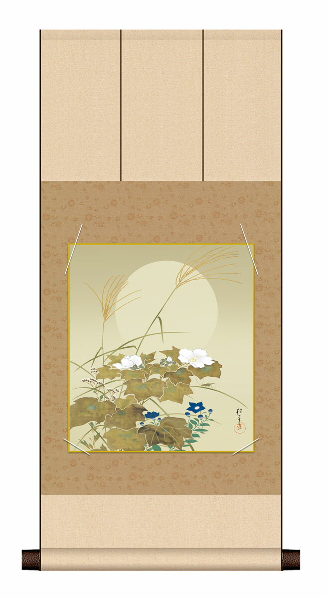 高精細デジタル版画 色紙掛セット 日本の名画 色紙掛け + 色紙1枚セット 色紙寸法 約24.2X27.2cm 酒井抱一「秋草に螽斯図」