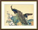 高精細デジタル版画 額装絵画 日本の名画シリーズ 円山応挙 (まるやま おうきょ) 「 牡丹孔雀図 」 サイズ F4 F6 F8号