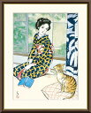 高精細デジタル版画 額装絵画 日本の名画シリーズ 竹久夢二 (たけひさ ゆめじ) 「 晩春 」 サイズ F4 F6 F8号