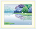 高精細デジタル版画 額装絵画 現代アートシリーズ Rinko 森と湖のある風景 竹内凛子 (たけうち りんこ) 「 湖畔早春 」 サイズ F4 F6 F8号