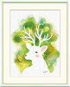 高精細デジタル版画 額装絵画 現代アートシリーズ Tsugumi 癒しの動物たち 木下 つぐみ (きのした つぐみ) 「 しか 」 サイズ F4 F6 F8号
