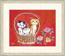 高精細デジタル版画 額装絵画 千 春(ちはる)作 「なごみねこ」 F8