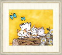 高精細デジタル版画 額装絵画 千 春(ちはる)作 「幸福のねこ」 F8