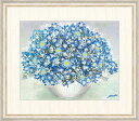 高精細デジタル版画 額装絵画 洋 美(ようび)作 「やすらぎの青いブーケ」 F8