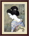 高精細デジタル版画 額装絵画 日本の名画 竹久 夢二 「JAPAN之雨」 F4