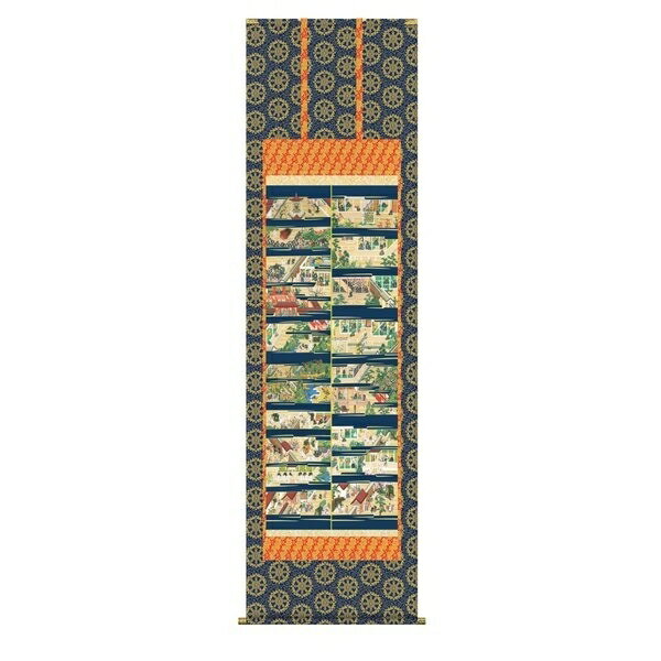 掛け軸 掛軸 純国産掛け軸 床の間 仏事画 「親鸞聖人御絵伝」 山村観峰 尺五 桐箱畳紙収納 オニックス..