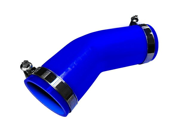 ホースバンド付き 高耐熱 シリコーンチューブ エルボ45度 同径 内径Φ41mm 青色 ロゴマーク無し GT-R RX-7 トヨタ86 DBA-ZN6 DAA-ZF1 E-DC2 E-FD3S 汎用品