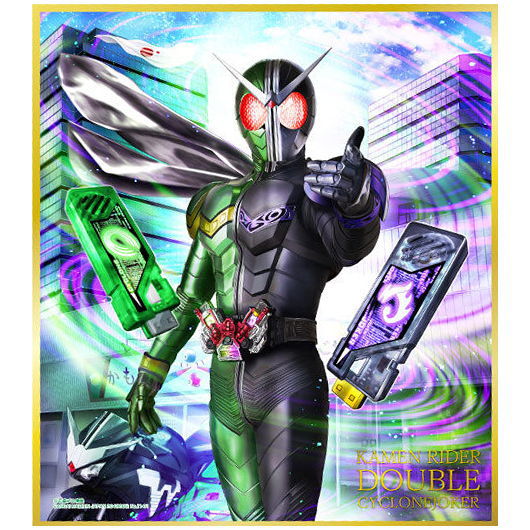 仮面ライダー 色紙ART セレクション Feat. 仮面ライダーW [1.仮面ライダーW サイクロンジョーカー (金色箔押し＆コールド箔仕様)]【ネコポス配送対応】【C】