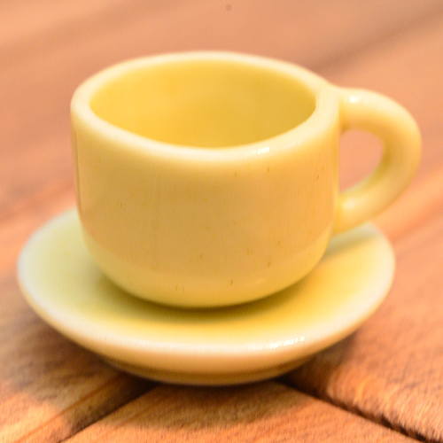 ミニチュア雑貨 コーヒーカップ ソーサー (無地：ライトグリーン) SM-CCSP204 品番：28022 m-s 【SM】【ネコポス配送対応】【C】